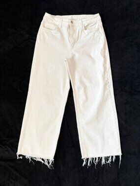 Vervet White Wide Crop Pants